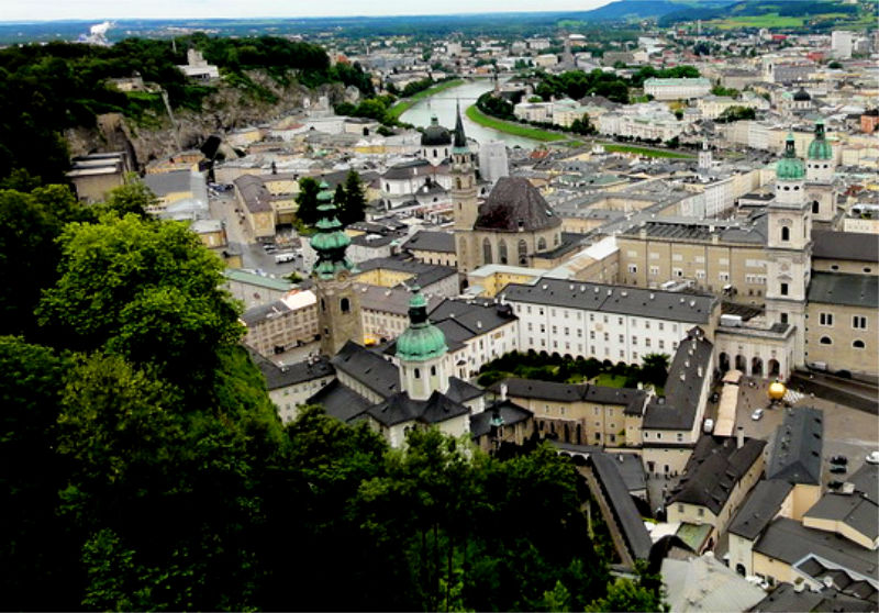 Stift St.Peter in Salzburg von oben