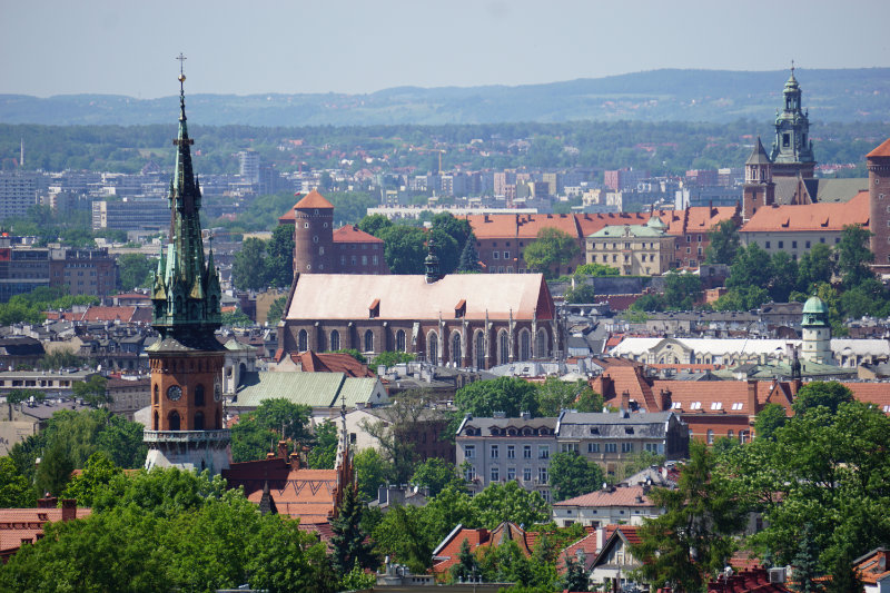 Blick vom kostenlosen Aussichtspunkt in Krakau