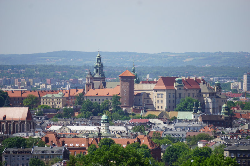 Blick zum Wawel vom kostenlosen Aussichtspunkt Krakau