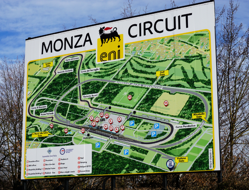 Formel 1 Rennstrecke in Monza