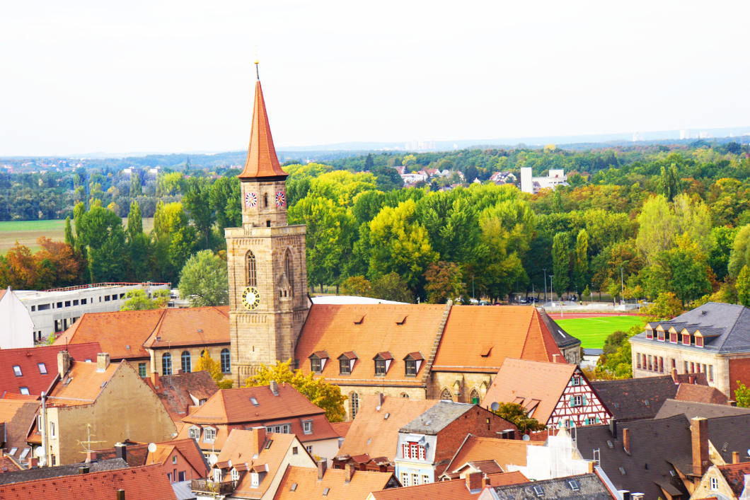 Blick vom Rathausturm in Fürth