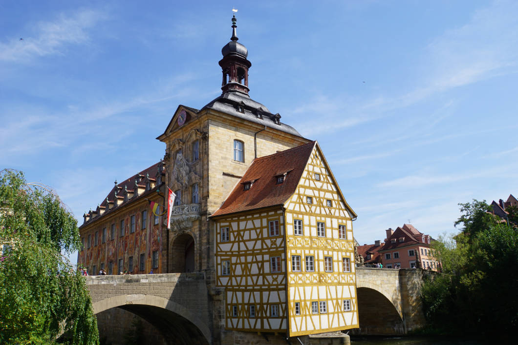 Fachwerkanbau beim Rathaus von Bamberg