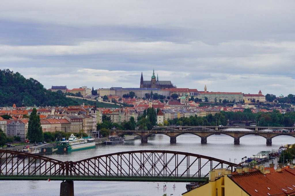 Blick vom Vyšehrad zur Prager Burg