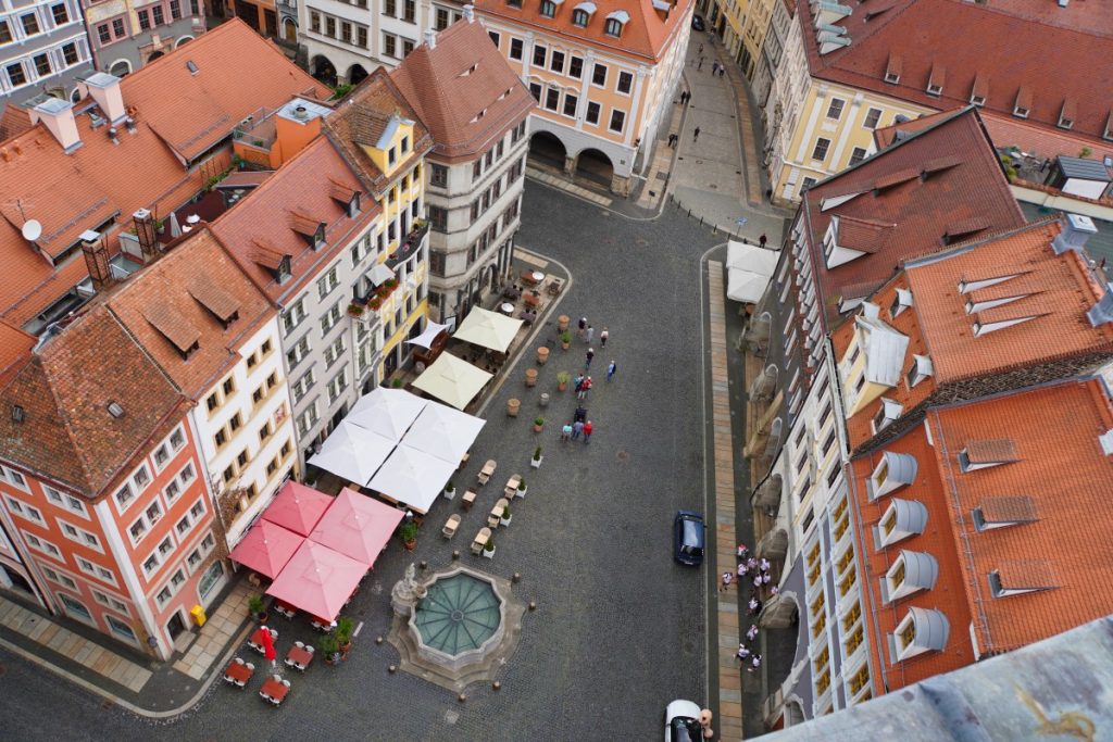 Blick vom Rathausturm auf den Untermarkt