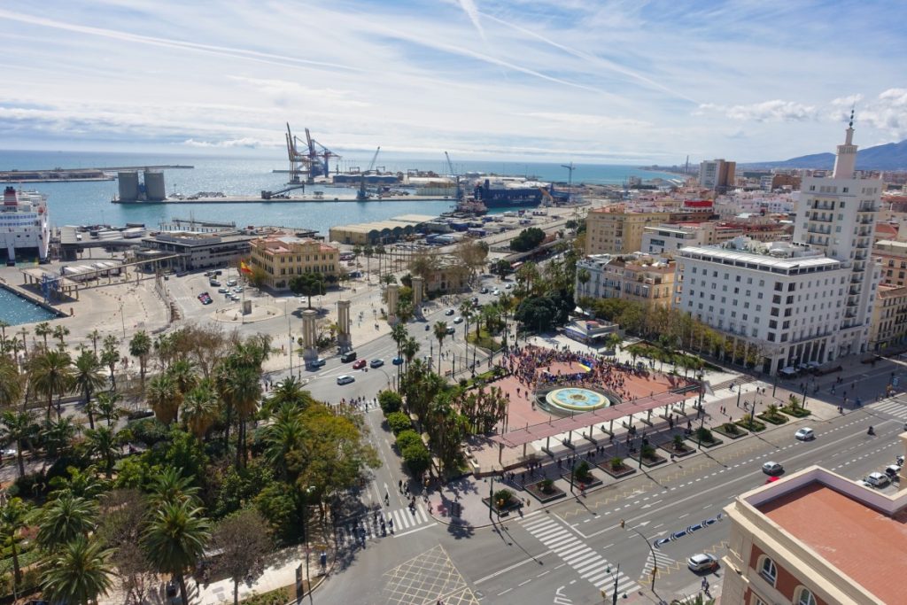 Blick zum Hafen - Aussichtspunkt in Málaga