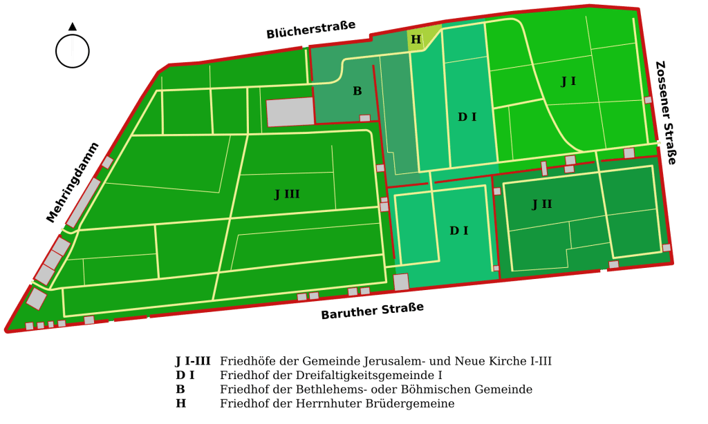 Plan Friedhöfe vor dem Halleschen Tor