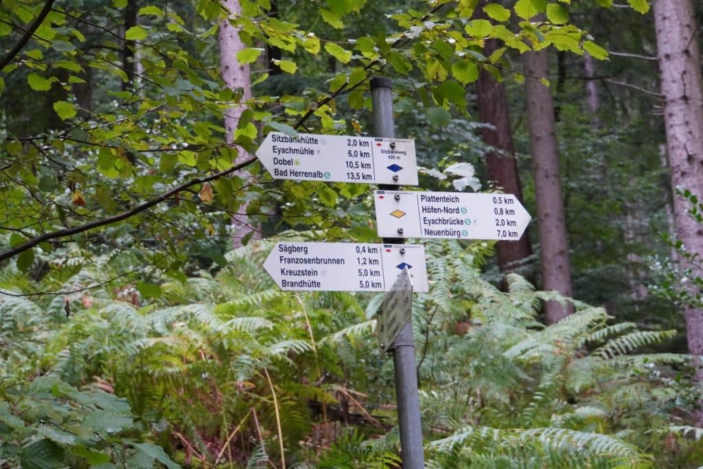 ausgeschilderte Wanderwege der Wandern im Nördlichen Schwarzwald – Stiefelreise 3 Etappen Wanderung