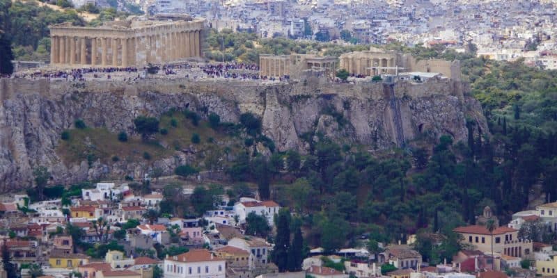 Blick vom Lykabettus zur Akropolis