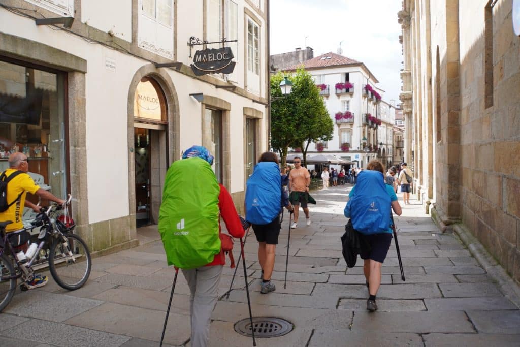 Pilger in Santiago de Compostela