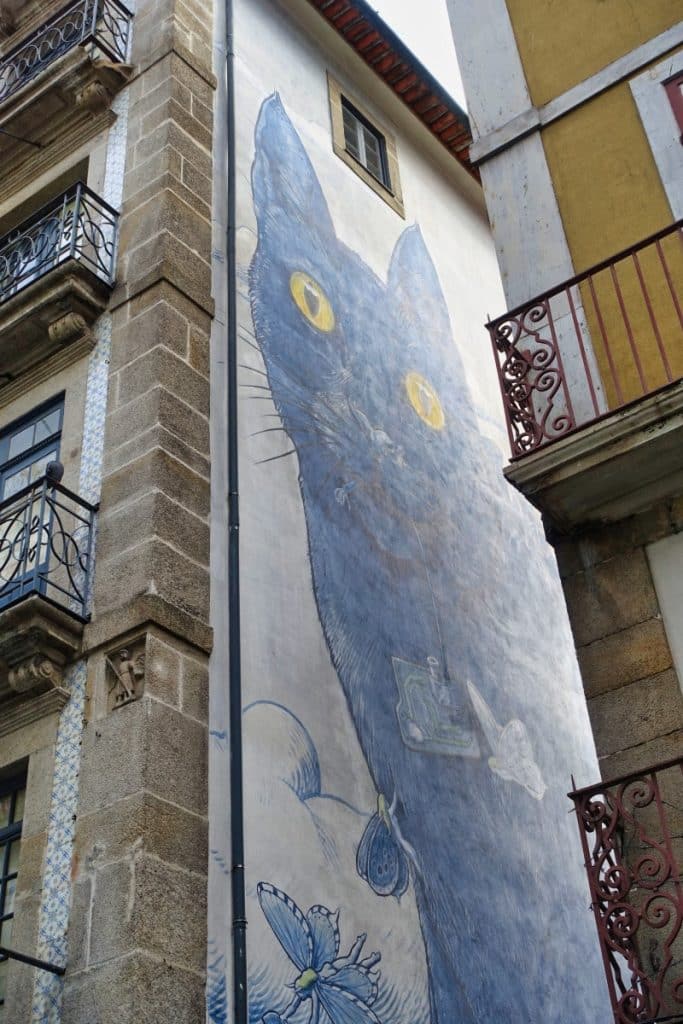 Blaue Katze, Streetart Tour in Porto