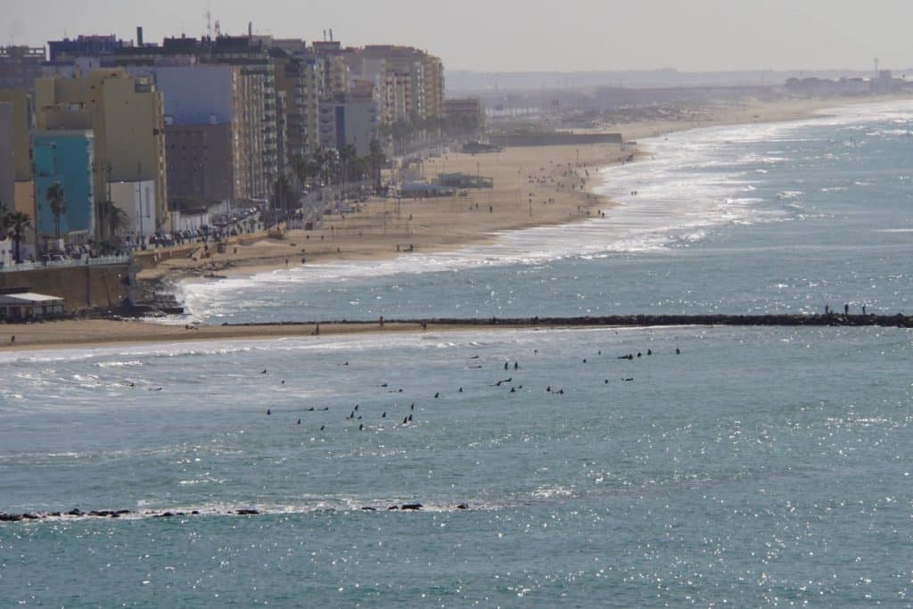 der Strand von Cádiz vom Uhrenturm