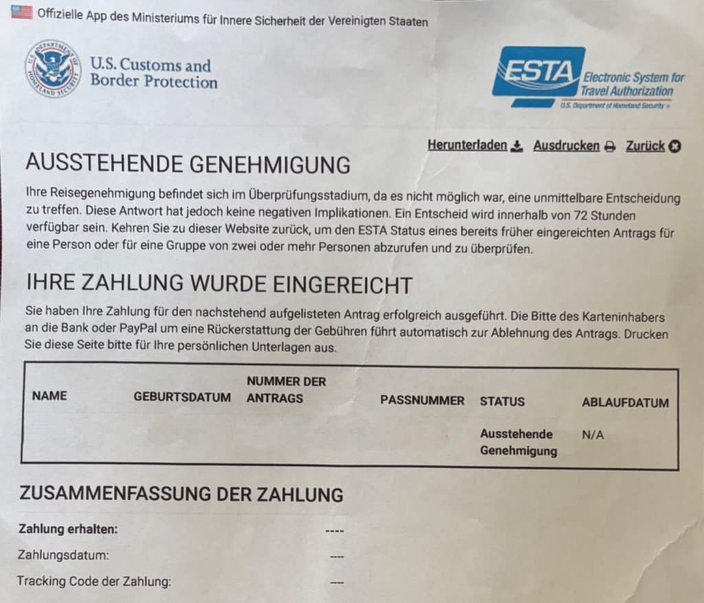 ESRA warten auf Genehmigung